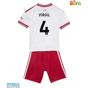 Billiga Liverpool Virgil van Dijk #4 Bortatröja Barn 2026-27 Kortärmad (+ Korta byxor)